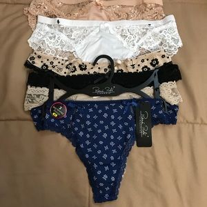 Rene Rofe Lace trimmed thongs/bikinis Size:M